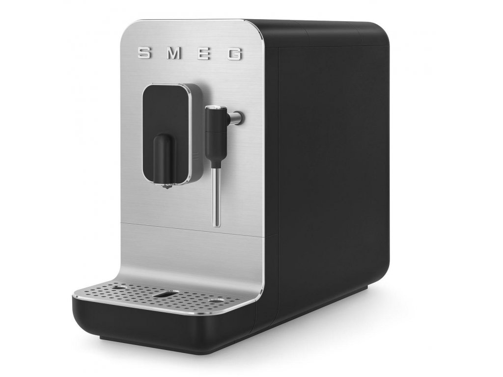 SMEG 50's Retro Style automatický kávovar na espresso/cappuccino matná čierna BCC02BLMEU