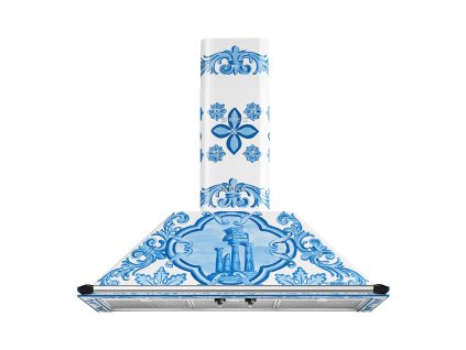SMEG Dolce&Gabbana komínový odsávač pár KT90DGM biela/modrá + 5 ročná záruka zdarma
