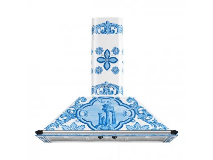 SMEG Dolce&Gabbana komínový odsávač pár KT90DGM biela/modrá + 5 ročná záruka zdarma