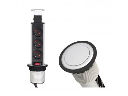zabudovana elektricka zasuvka design light lift box nerezova 1
