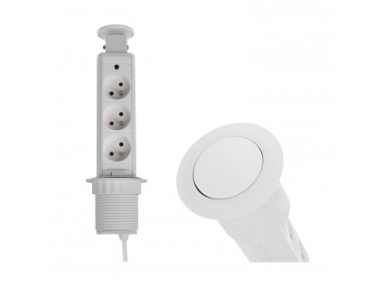 zabudovana elektricka zasuvka design light lift box biela