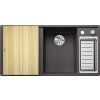 1 523463 kuchynsky drez blanco axia iii 6 s s excentrom pravy s drevenou doskou na krajanie a miskou siva skala