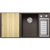 1 523471 kuchynsky drez blanco axia iii 6 s s excentrom pravy s drevenou doskou na krajanie a miskou kava